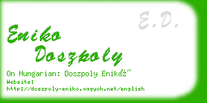 eniko doszpoly business card